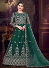 Dark Green colour viana vol 5 Designer Heavy Festive Wear Butterfly Net With Embroidery Work Gown With Dupatta Collection Viana 24